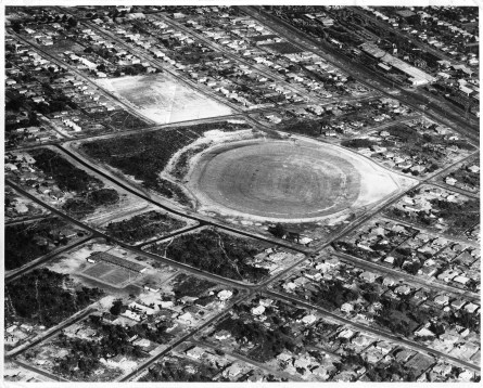 The future Perth football oval (1960) in the suburb of Rivervale now known as Lathlain. Also the future lawn bowls land in the suburb of Carlisle in the City of Perth now the Town of Victoria Park. Lathlain Park the home of the Perth Football Club will soon also be the home of the West Coast Eagles (C2017).